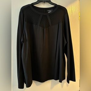 Lane Bryant Knit Ponte Blouse - lace keyholes - size 18/20 - euc LN